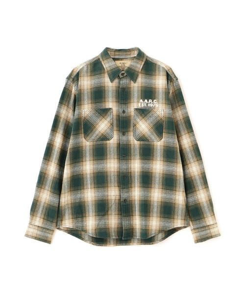 AVIREX（アヴィレックス）の「《A.A.R.C》OMBRE CHECK EMB SHIRT / エアレーシングクラブ オンブレチェック エンブロイダリー シャツ / AVIREX / アヴィレックス（シャツ/ブラウス・メンズ・モスグリーン/チャコールグレー/その他・2XL/L/M/XL）」の4枚目の写真