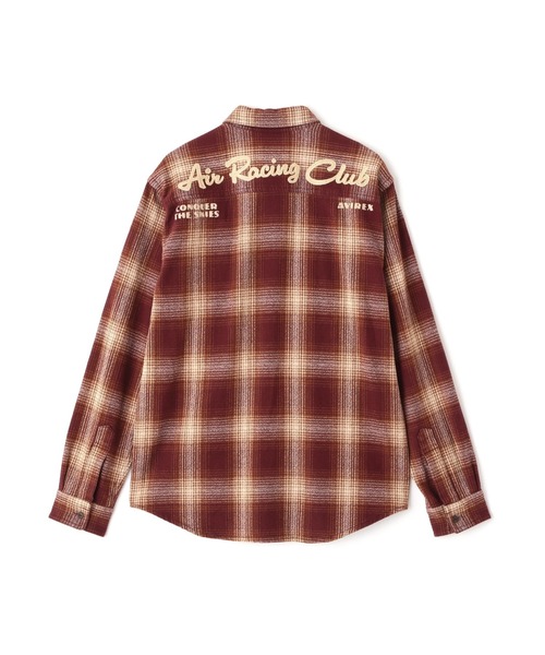 AVIREX（アヴィレックス）の「《A.A.R.C》OMBRE CHECK EMB SHIRT / エアレーシングクラブ オンブレチェック エンブロイダリー シャツ / AVIREX / アヴィレックス（シャツ/ブラウス・メンズ・モスグリーン/チャコールグレー/その他・2XL/L/M/XL）」の7枚目の写真
