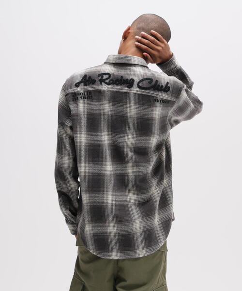 AVIREX（アヴィレックス）の「《A.A.R.C》OMBRE CHECK EMB SHIRT / エアレーシングクラブ オンブレチェック エンブロイダリー シャツ / AVIREX / アヴィレックス（シャツ/ブラウス・メンズ・モスグリーン/チャコールグレー/その他・2XL/L/M/XL）」の18枚目の写真