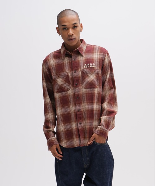 AVIREX（アヴィレックス）の「《A.A.R.C》OMBRE CHECK EMB SHIRT / エアレーシングクラブ オンブレチェック エンブロイダリー シャツ / AVIREX / アヴィレックス（シャツ/ブラウス・メンズ・モスグリーン/チャコールグレー/その他・2XL/L/M/XL）」の16枚目の写真