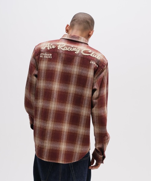 AVIREX（アヴィレックス）の「《A.A.R.C》OMBRE CHECK EMB SHIRT / エアレーシングクラブ オンブレチェック エンブロイダリー シャツ / AVIREX / アヴィレックス（シャツ/ブラウス・メンズ・モスグリーン/チャコールグレー/その他・2XL/L/M/XL）」の15枚目の写真