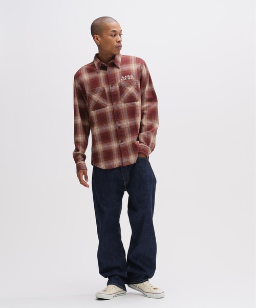 AVIREX（アヴィレックス）の「《A.A.R.C》OMBRE CHECK EMB SHIRT / エアレーシングクラブ オンブレチェック エンブロイダリー シャツ / AVIREX / アヴィレックス（シャツ/ブラウス・メンズ・モスグリーン/チャコールグレー/その他・2XL/L/M/XL）」の14枚目の写真