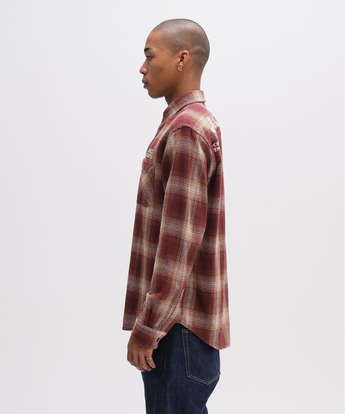 AVIREX（アヴィレックス）の「《A.A.R.C》OMBRE CHECK EMB SHIRT / エアレーシングクラブ オンブレチェック エンブロイダリー シャツ / AVIREX / アヴィレックス（シャツ/ブラウス・メンズ・モスグリーン/チャコールグレー/その他・2XL/L/M/XL）」の13枚目の写真