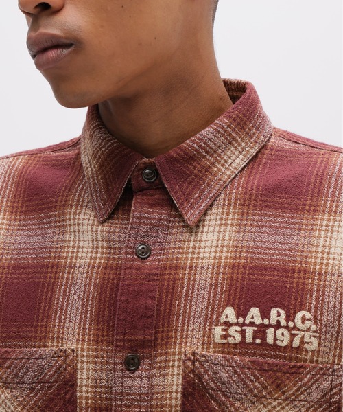 AVIREX（アヴィレックス）の「《A.A.R.C》OMBRE CHECK EMB SHIRT / エアレーシングクラブ オンブレチェック エンブロイダリー シャツ / AVIREX / アヴィレックス（シャツ/ブラウス・メンズ・モスグリーン/チャコールグレー/その他・2XL/L/M/XL）」の11枚目の写真