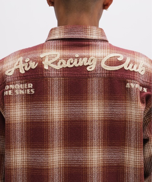 AVIREX（アヴィレックス）の「《A.A.R.C》OMBRE CHECK EMB SHIRT / エアレーシングクラブ オンブレチェック エンブロイダリー シャツ / AVIREX / アヴィレックス（シャツ/ブラウス・メンズ・モスグリーン/チャコールグレー/その他・2XL/L/M/XL）」の8枚目の写真