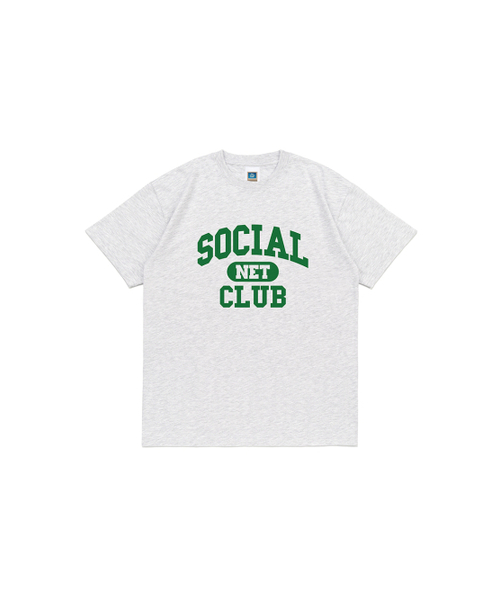 NET SOCIAL CLUB(ネットソーシャルクラブ)の「SNC カレッジ 半袖Tシャツ (ライトメランジ)(Tシャツ/カットソー・レディース・ライトグレー・S/M/L/XL)」の1枚目の写真