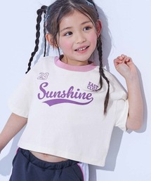 devirock（デビロック）の「綿100% デビラボ ガールズ クロップド丈 プリント半袖Tシャツ（Tシャツ/カットソー）」