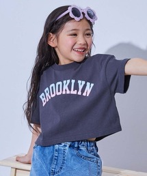 devirock（デビロック）の「綿100% デビラボ ガールズ クロップド丈 プリント半袖Tシャツ（Tシャツ/カットソー）」