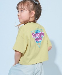 devirock（デビロック）の「綿100% デビラボ ガールズ クロップド丈 プリント半袖Tシャツ（Tシャツ/カットソー）」