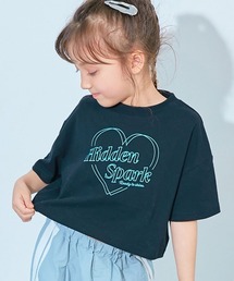 devirock（デビロック）の「綿100% デビラボ ガールズ クロップド丈 プリント半袖Tシャツ（Tシャツ/カットソー）」