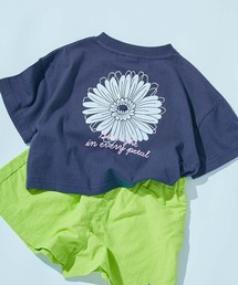 devirock（デビロック）の「綿100% デビラボ ガールズ クロップド丈 プリント半袖Tシャツ（Tシャツ/カットソー）」