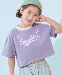 devirock（デビロック）の「綿100% デビラボ ガールズ クロップド丈 プリント半袖Tシャツ（Tシャツ/カットソー）」