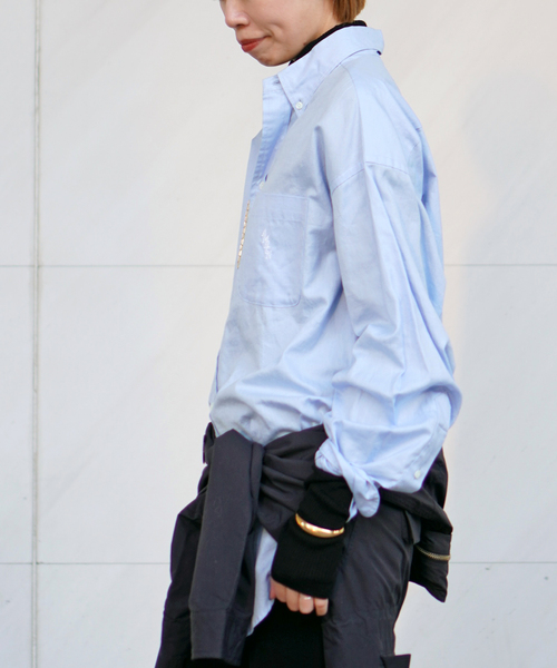 AMERICANA（アメリカーナ）の「【AMERICANA/アメリカーナ】別注 OXBD SHIRT（シャツ/ブラウス・レディース・ホワイト/スカイブルー・FREE）」の3枚目の写真