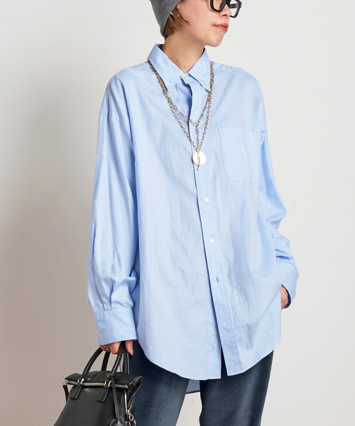 AMERICANA（アメリカーナ）の「【AMERICANA/アメリカーナ】別注 OXBD SHIRT（シャツ/ブラウス・レディース・ホワイト/スカイブルー・FREE）」の13枚目の写真