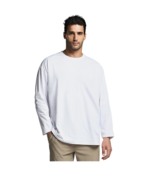 TESLA(テスラ)の「ソロナクーリングUVカットリラックス長袖Tシャツ(Tシャツ/カットソー・メンズ・ホワイト/ブラック/グレー・XXX-LARGE/S/M/L/2XL/XL)」の2枚目の写真