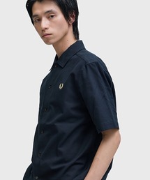 FRED PERRY(�t���b�h�y���[)��Basket Weave Shirt�^�o�X�P�b�g�E�B�[�u�V���c(�V���c/�u���E�X)