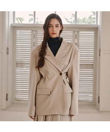 ODER（オディエール）の「テーラードオーバーサイズセットアップジャケット-ベージュ（テーラードジャケット）」