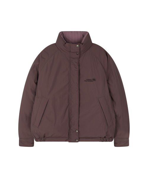SUNDAY FRUIT MARKET(サンデーフルーツマーケット)の「CHECK REVERSIBLE DOWN PUFFER PURPLE(ダウンジャケット/コート・レディース・その他・M/L/S)」の1枚目の写真