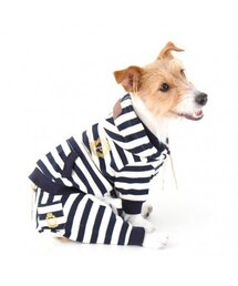 PETDERELLA PROJECT（ペッデレラプロジェクト）の「ストライプジップアップフードパーカー（ネイビー）（ペットウェア）」