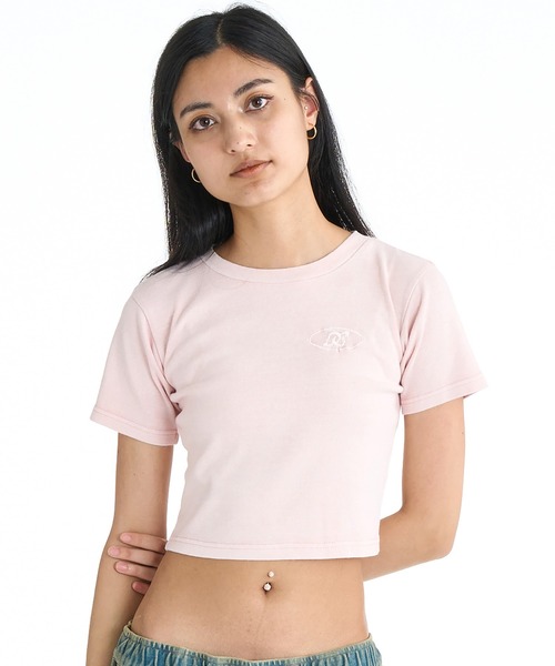 DC(ディーシー)の「DC/ディーシー レディース ショート丈 26 WS HIDDEN SHORT SS LST261314(Tシャツ/カットソー・レディース・ライトピンク/スミクロ・S/M)」の5枚目の写真