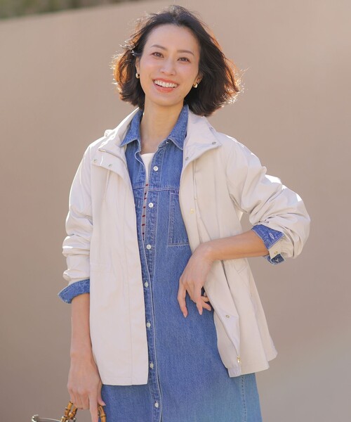 J.PRESS(ジェイプレス)の「【春のマストアイテム・2way】Artirosa ショート丈 コート(その他アウター・レディース・ベージュ系/ネイビー系/ブラウン系1/ライトグリーン系・T15/T13)」の2枚目の写真