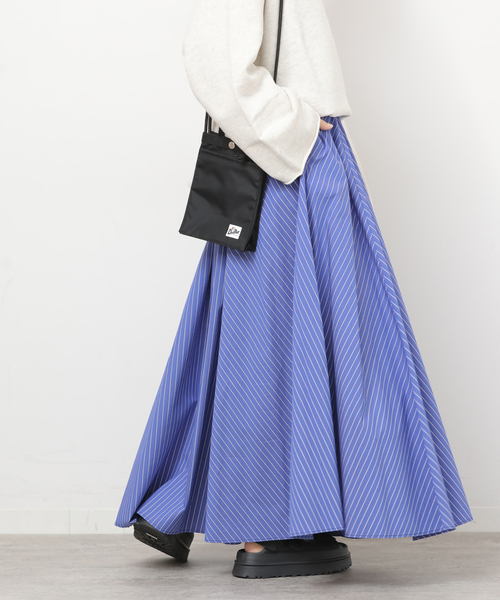 JOURNAL STANDARD relume(ジャーナルスタンダード レリューム)の「タイプライターフレアースカート(スカート・レディース・カーキ/ブルー系その他・FREE)」の1枚目の写真