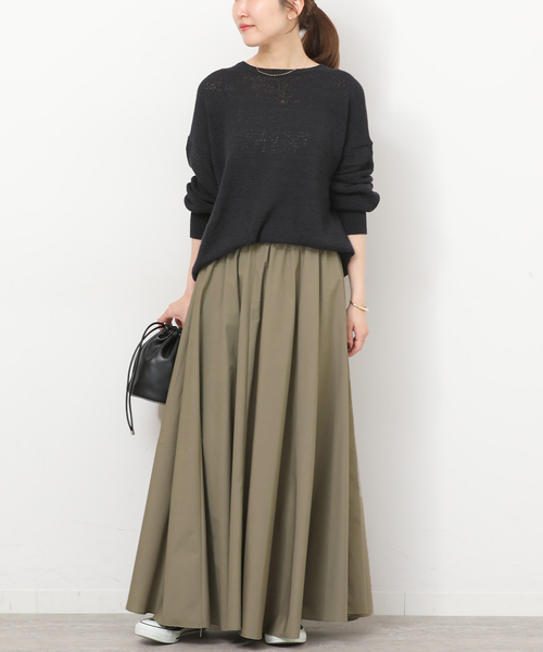 JOURNAL STANDARD relume(ジャーナルスタンダード レリューム)の「タイプライターフレアースカート(スカート・レディース・カーキ/ブルー系その他・FREE)」の4枚目の写真