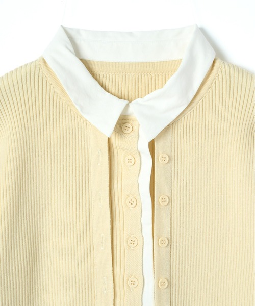mic by Olu.（ミックバイオルドット）の「シャツドッキングカーディガン（カーディガン/ボレロ・レディース・イエロー/グレー・FREE）」の17枚目の写真
