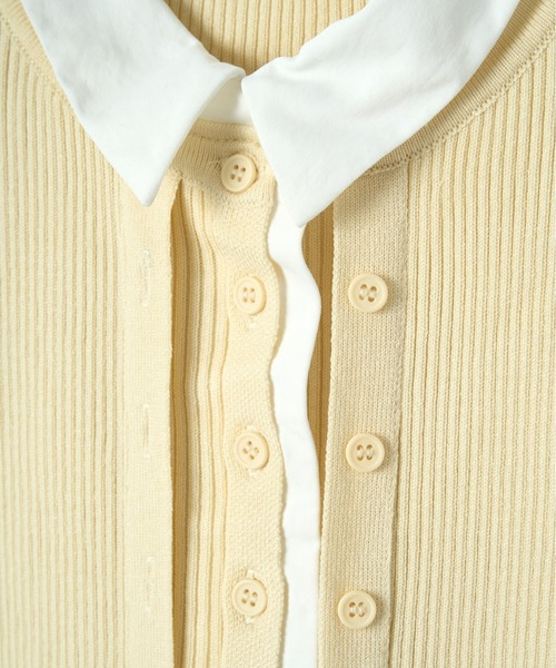 mic by Olu.（ミックバイオルドット）の「シャツドッキングカーディガン（カーディガン/ボレロ・レディース・イエロー/グレー・FREE）」の19枚目の写真