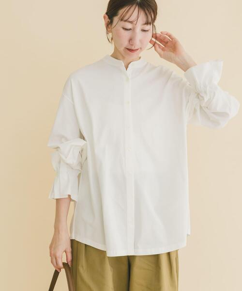 ITEMS URBANRESEARCH（アイテムズ アーバンリサーチ）の「バンドカラーソデタックカットソー（シャツ/ブラウス・レディース・ブルー/ストライプ/ホワイト・FREE）」の15枚目の写真