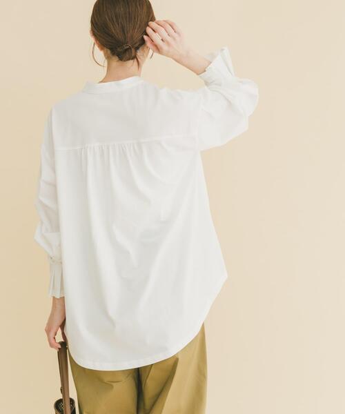 ITEMS URBANRESEARCH（アイテムズ アーバンリサーチ）の「バンドカラーソデタックカットソー（シャツ/ブラウス・レディース・ブルー/ストライプ/ホワイト・FREE）」の16枚目の写真