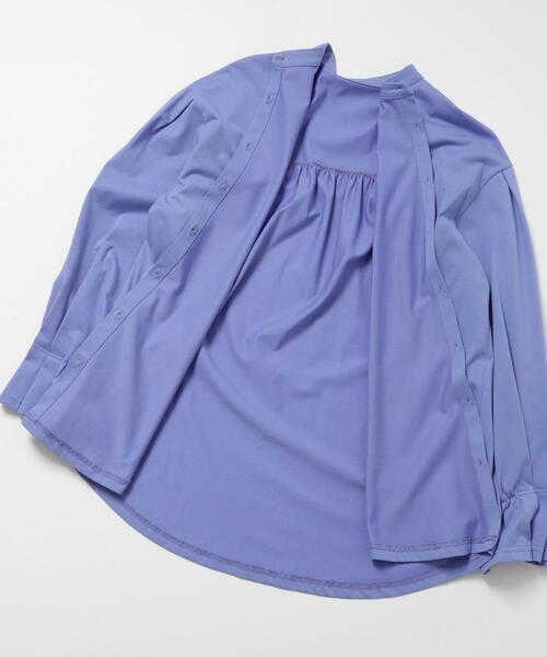 ITEMS URBANRESEARCH（アイテムズ アーバンリサーチ）の「バンドカラーソデタックカットソー（シャツ/ブラウス・レディース・ブルー/ストライプ/ホワイト・FREE）」の11枚目の写真