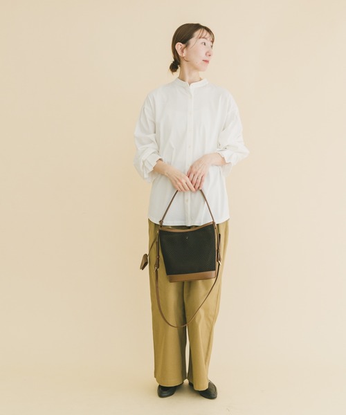 ITEMS URBANRESEARCH（アイテムズ アーバンリサーチ）の「バンドカラーソデタックカットソー（シャツ/ブラウス・レディース・ブルー/ストライプ/ホワイト・FREE）」の6枚目の写真