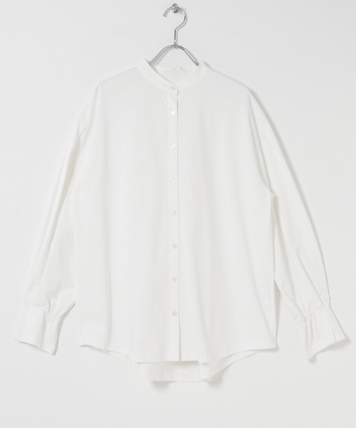 ITEMS URBANRESEARCH（アイテムズ アーバンリサーチ）の「バンドカラーソデタックカットソー（シャツ/ブラウス・レディース・ブルー/ストライプ/ホワイト・FREE）」の8枚目の写真