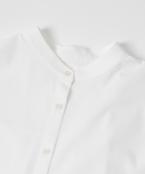 ITEMS URBANRESEARCH（アイテムズ アーバンリサーチ）の「バンドカラーソデタックカットソー（シャツ/ブラウス・レディース・ブルー/ストライプ/ホワイト・FREE）」の9枚目の写真