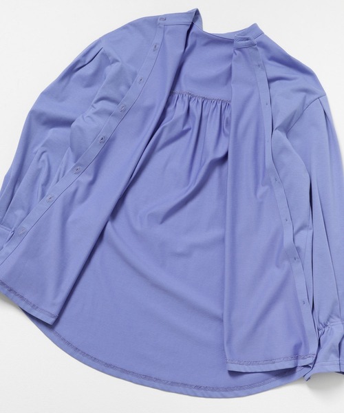 ITEMS URBANRESEARCH（アイテムズ アーバンリサーチ）の「バンドカラーソデタックカットソー（シャツ/ブラウス・レディース・ブルー/ストライプ/ホワイト・FREE）」の20枚目の写真