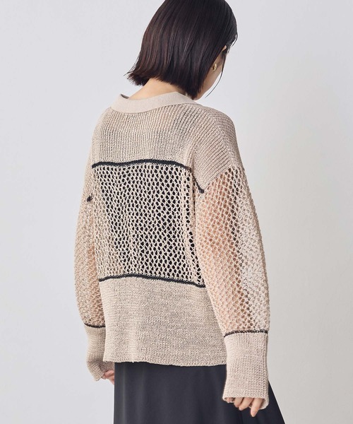 Munich(ミューニック)の「ストローヤーン襟付きニット(ニット/セーター・レディース・ベージュ・FREE)」の9枚目の写真