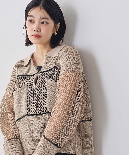 Munich(ミューニック)の「ストローヤーン襟付きニット(ニット/セーター・レディース・ベージュ・FREE)」の13枚目の写真