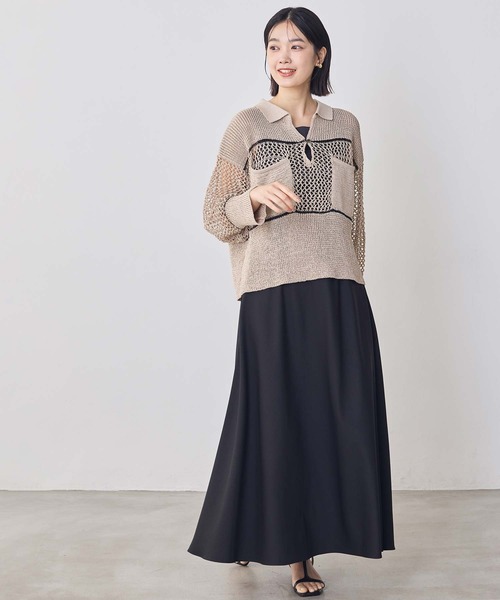 Munich(ミューニック)の「ストローヤーン襟付きニット(ニット/セーター・レディース・ベージュ・FREE)」の2枚目の写真