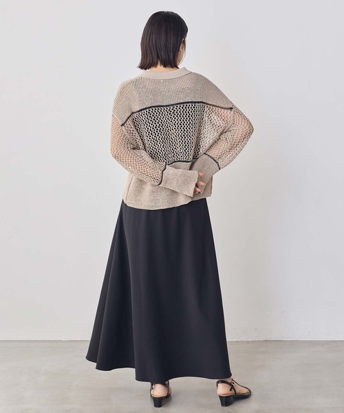 Munich(ミューニック)の「ストローヤーン襟付きニット(ニット/セーター・レディース・ベージュ・FREE)」の4枚目の写真