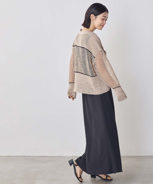 Munich(ミューニック)の「ストローヤーン襟付きニット(ニット/セーター・レディース・ベージュ・FREE)」の5枚目の写真