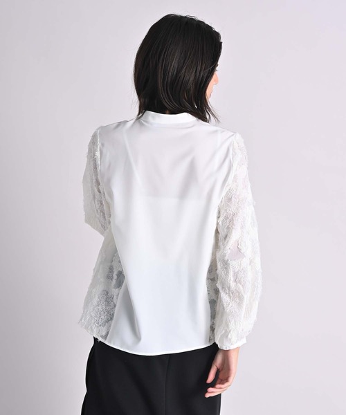 RAW FUDGE（ローファッジ）の「カットジャガードフロントファスナーブラウス（シャツ/ブラウス・レディース・ブラック/オフホワイト・M）」の7枚目の写真