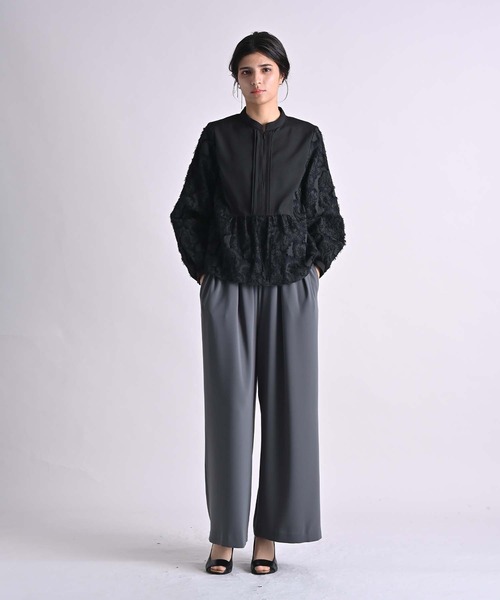 RAW FUDGE（ローファッジ）の「カットジャガードフロントファスナーブラウス（シャツ/ブラウス・レディース・ブラック/オフホワイト・M）」の12枚目の写真