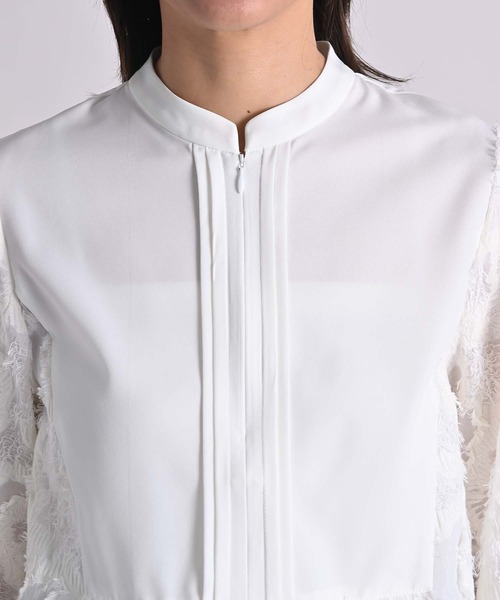 RAW FUDGE（ローファッジ）の「カットジャガードフロントファスナーブラウス（シャツ/ブラウス・レディース・ブラック/オフホワイト・M）」の15枚目の写真