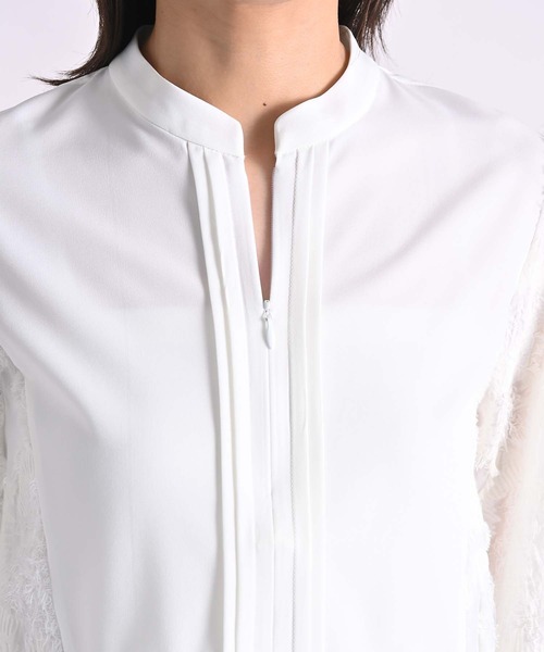 RAW FUDGE（ローファッジ）の「カットジャガードフロントファスナーブラウス（シャツ/ブラウス・レディース・ブラック/オフホワイト・M）」の16枚目の写真