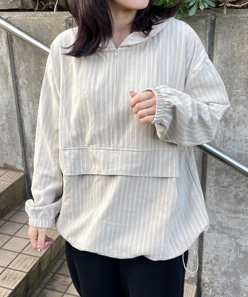CRB(シーアールビー)の「アノラックパーカー(マウンテンパーカー・レディース・ブラック/カーキ/ピンク/ベージュ・F)」の3枚目の写真