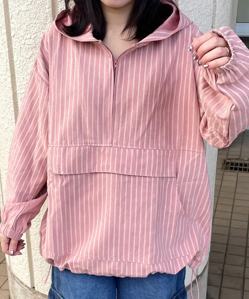 CRB(シーアールビー)の「アノラックパーカー(マウンテンパーカー・レディース・ブラック/カーキ/ピンク/ベージュ・F)」の11枚目の写真