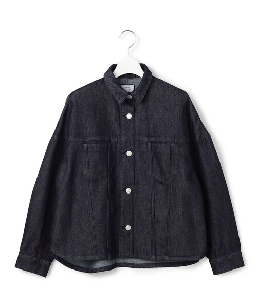 J.PRESS YORK STREET(ジェイプレスヨークストリート)の「【WOMEN】ソフトワイドデニム シャツジャケット(デニムジャケット・レディース・スカイブルー系/ダルブルー系/ネイビー系・F)」の2枚目の写真