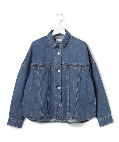 J.PRESS YORK STREET(ジェイプレスヨークストリート)の「【WOMEN】ソフトワイドデニム シャツジャケット(デニムジャケット・レディース・スカイブルー系/ダルブルー系/ネイビー系・F)」の3枚目の写真