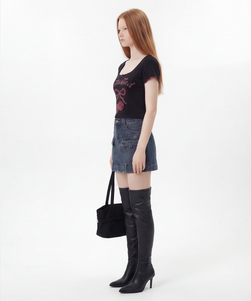 HOOK(フック)の「カーゴデニムミニスカート(デニムスカート・レディース・ライトブルー/ネイビー・S/L/M)」の17枚目の写真
